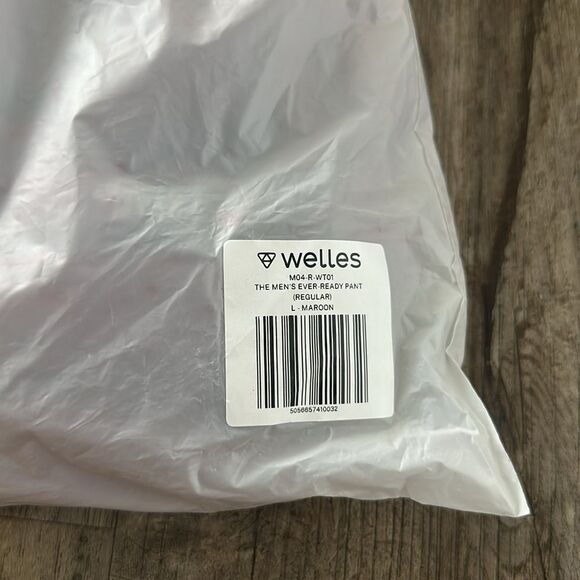 Welles The Men's Everready Straight Fit Pant Drawstring Waist Maroon Size L NWT - Picture 7 of 8